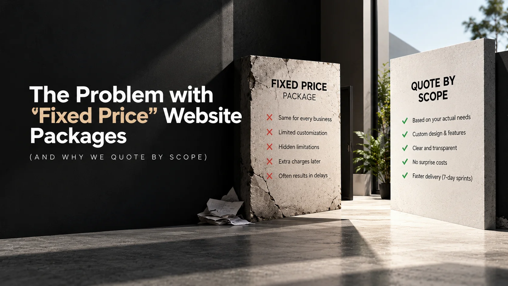 Problem with Fixed Price Website Packages